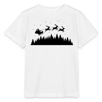 Weihnachtsmann Schlitten Rentiere - Stanley/Stella Kinder T-Shirt MINI CREATOR  - Weiß - Vorne - Maike (125cm)