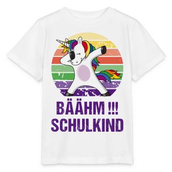 Bäähm! Schulkind Bähm Schule Bääm Einschulung - Stanley/Stella Kinder T-Shirt MINI CREATOR  - Weiß - Vorne - Maike (125cm)