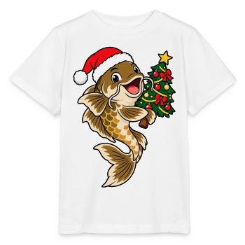 Weihnachts Karpfen - Stanley/Stella Kinder T-Shirt MINI CREATOR  - Weiß - Vorne - Maike (125cm)