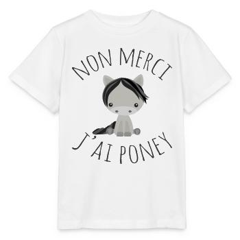 Non merci j'ai poney - T-shirt bio MINI CREATOR Stanley/Stella Enfant - blanc - Devant - Maike (125cm)