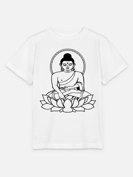 Buddha sitting de - Stanley/Stella Kinder T-Shirt MINI CREATOR  - Weiß