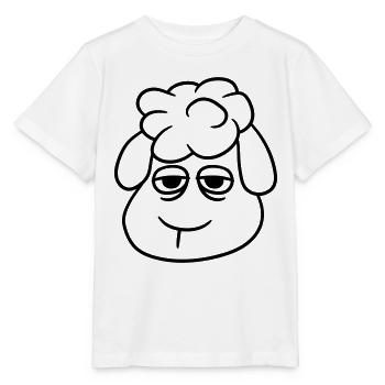 Schaf Müde Gelangweilt Leerer Blick Kopf Gesicht - Stanley/Stella Kinder T-Shirt MINI CREATOR  - Weiß - Vorne - Maike (125cm)