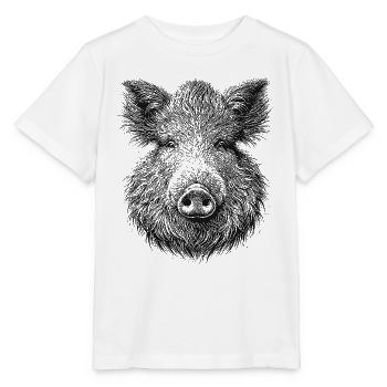Wild boar - Stanley/Stella MINI CREATOR Kids’ T-Shirt - white - Front - Maike (125cm)