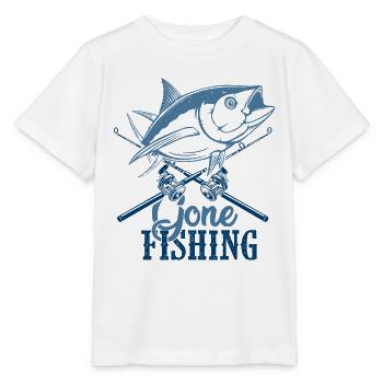 pêché gone fiching cadeau pêcheur en haut de mer - T-shirt bio MINI CREATOR Stanley/Stella Enfant - blanc - Devant - Maike (125cm)