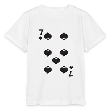Pik 7 costume card game for carnival group costume - Stanley/Stella MINI CREATOR Kids’ T-Shirt - white - Front - Maike (125cm)
