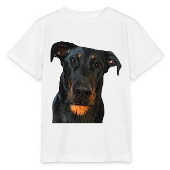 Blick auf den Beauceron - Stanley/Stella Kinder T-Shirt MINI CREATOR  - Weiß - Vorne - Maike (125cm)