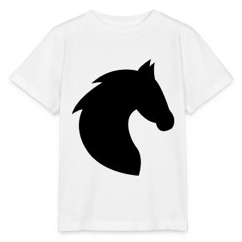 Horse, head, horse head, riding, silhouette, mane - Stanley/Stella MINI CREATOR Kids’ T-Shirt - white - Front - Maike (125cm)