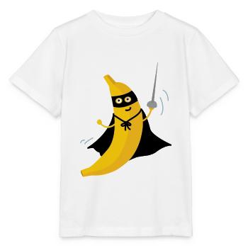 Banana superhero - Stanley/Stella MINI CREATOR Kids’ T-Shirt - white - Front - Maike (125cm)