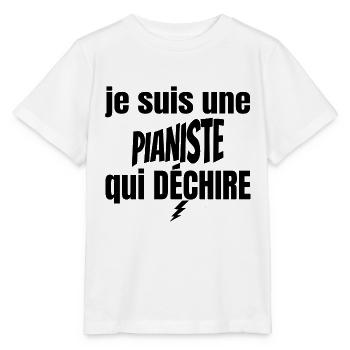 pianiste qui déchire - T-shirt bio MINI CREATOR Stanley/Stella Enfant - blanc - Devant - Maike (125cm)