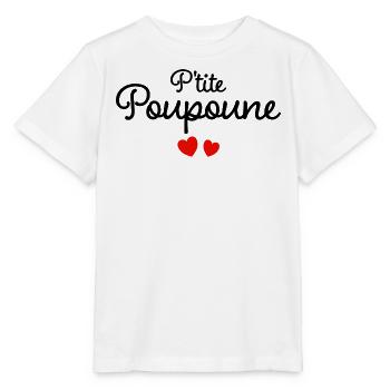 Petite Poupoune Humour Surnom Affectueux Femme - T-shirt bio MINI CREATOR Stanley/Stella Enfant - blanc - Devant - Maike (125cm)