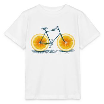 Orange vintage vieux vélo avec rétro cycle Cadre - T-shirt bio MINI CREATOR Stanley/Stella Enfant - blanc - Devant - Maike (125cm)