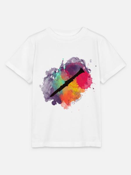 Klarinette auf buntem Hintergrund - Stanley/Stella Kinder T-Shirt MINI CREATOR - Weiß