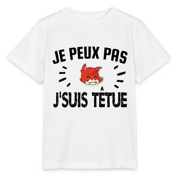 je peux pas je suis têtue - T-shirt bio MINI CREATOR Stanley/Stella Enfant - blanc - Devant - Maike (125cm)