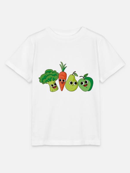 Gemüse Obst Comic - Stanley/Stella Kinder T-Shirt MINI CREATOR - Weiß
