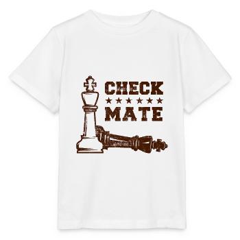Échecs échec et mat Échecs disant - T-shirt bio MINI CREATOR Stanley/Stella Enfant - blanc - Devant - Maike (125cm)