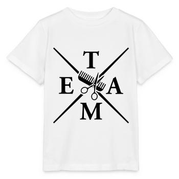 scissors comb team stylist - Stanley/Stella MINI CREATOR Kids’ T-Shirt - white - Front - Maike (125cm)
