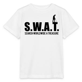 Détecteur de métaux SWAT-TREASURE - T-shirt bio MINI CREATOR Stanley/Stella Enfant - blanc - Devant - Maike (125cm)