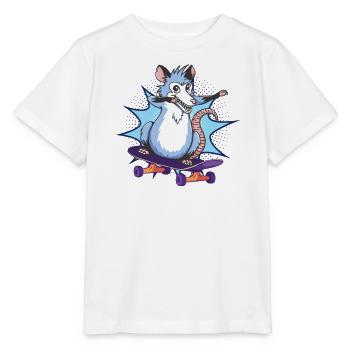 Skateboard Skater Ramp Skating Opossum - T-shirt bio MINI CREATOR Stanley/Stella Enfant - blanc - Devant - Maike (125cm)