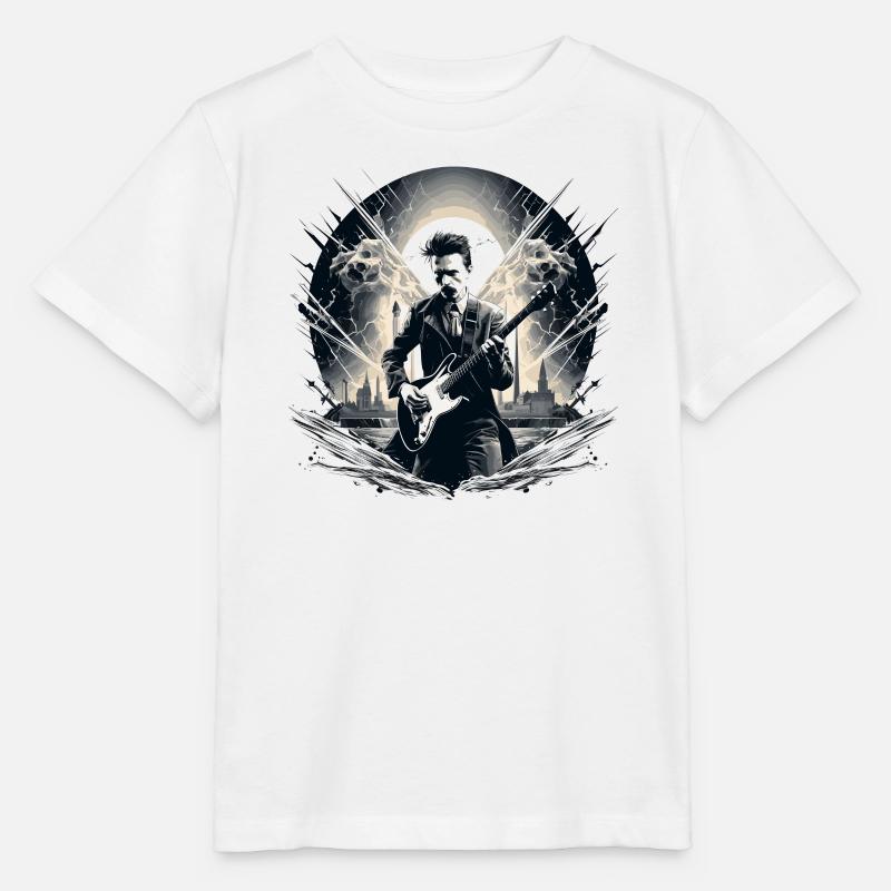 Gitarren E-Gitarren-Saiten E-Gitarre Musiker - Stanley/Stella Kinder T-Shirt MINI CREATOR  - Weiß