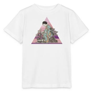 Bonsaï, Bonsaï, Pot de fleurs, Geisha japonaise - T-shirt bio MINI CREATOR Stanley/Stella Enfant - blanc - Devant - Maike (125cm)