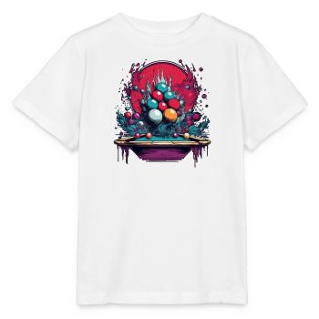 Jeu de snooker, table de snooker, boules de snooker, Vintage - T-shirt bio MINI CREATOR Stanley/Stella Enfant - blanc - Devant - Maike (125cm)