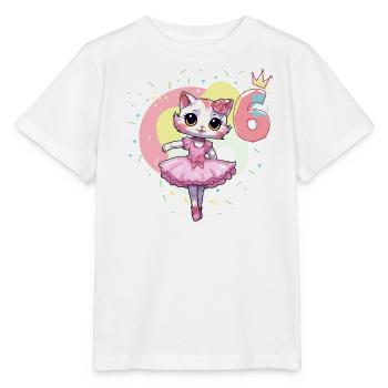 Mädchen Ballett-Ballerina Katzen 6 Jahre alt 6. - Stanley/Stella Kinder T-Shirt MINI CREATOR  - Weiß - Vorne - Maike (125cm)