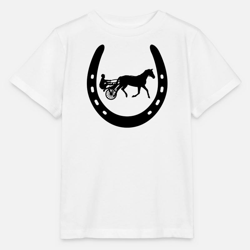 Cheval de trot Cheval de trot Chevaux équestres - T-shirt bio MINI CREATOR Stanley/Stella Enfant - blanc