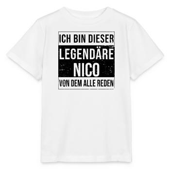 Je suis cette légende pour Nico - T-shirt bio MINI CREATOR Stanley/Stella Enfant - blanc - Devant - Maike (125cm)