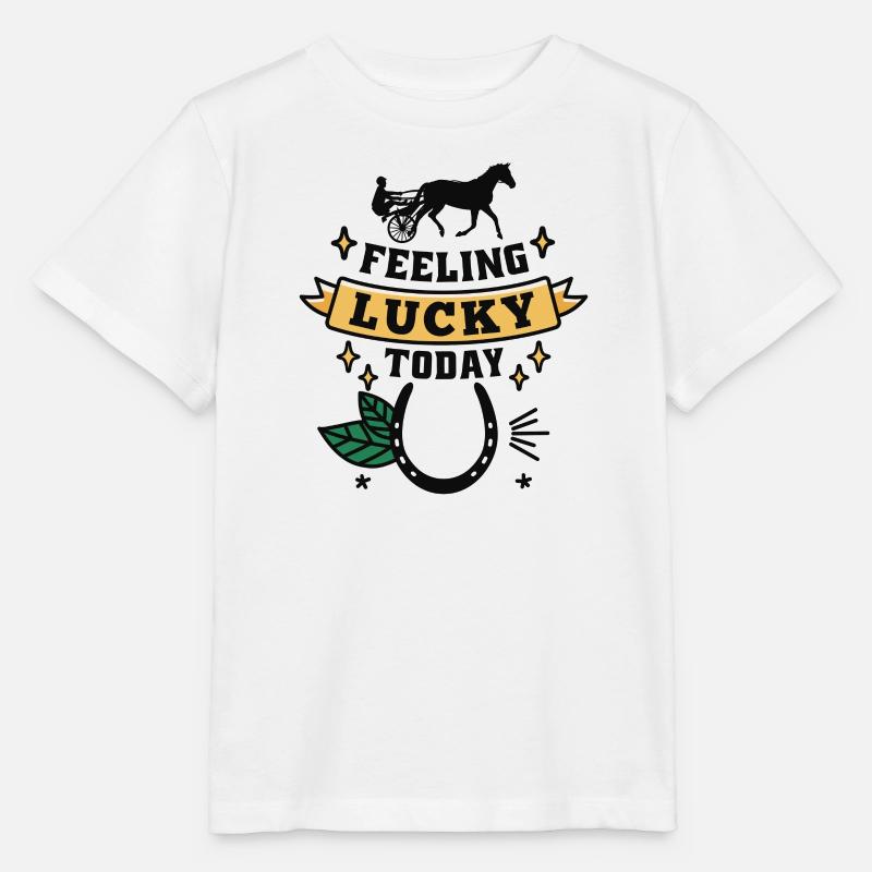 Cheval de course au trot Cheval de course au trot Chevaux de paris - T-shirt bio MINI CREATOR Stanley/Stella Enfant - blanc