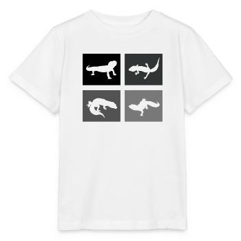 Terrarium Reptilien Aquarium Echsen Leopard-Geckos - Stanley/Stella Kinder T-Shirt MINI CREATOR  - Weiß - Vorne - Maike (125cm)