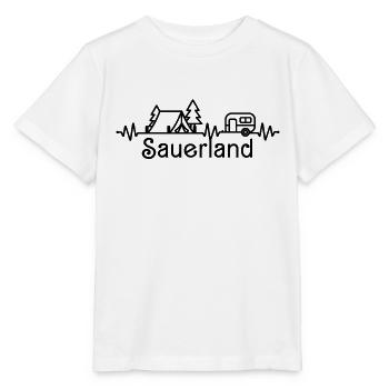Sauerland Caravan Camping Randonnée Battement de cœur - T-shirt bio MINI CREATOR Stanley/Stella Enfant - blanc - Devant - Maike (125cm)
