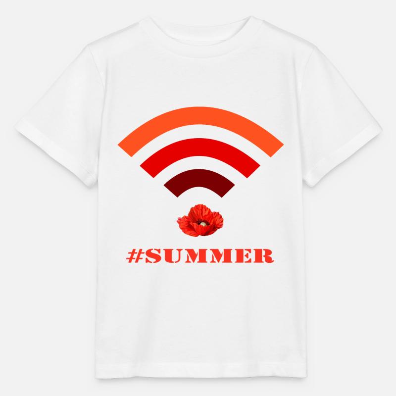 wifi coquelicot hashtag été - T-shirt bio MINI CREATOR Stanley/Stella Enfant - blanc