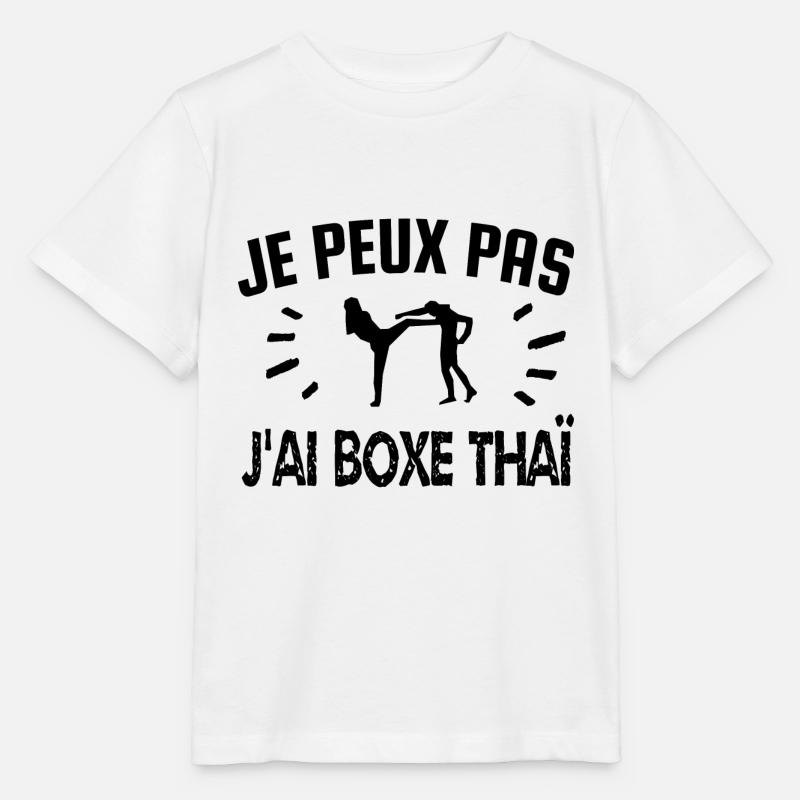 je peux pas j'ai boxe thaï - T-shirt bio MINI CREATOR Stanley/Stella Enfant - blanc
