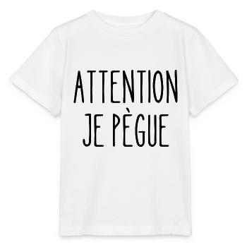 attention je pègue - T-shirt bio MINI CREATOR Stanley/Stella Enfant - blanc - Devant - Maike (125cm)