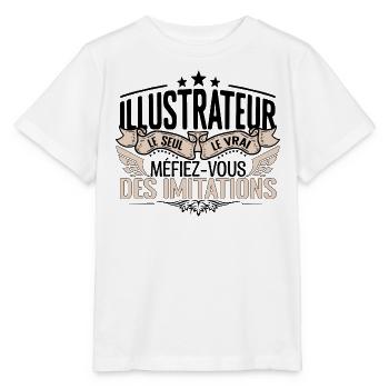 Illustrateur cadeau Illustrateur le vrai Illustrat - T-shirt bio MINI CREATOR Stanley/Stella Enfant - blanc - Devant - Maike (125cm)