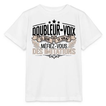 Doubleur voix cadeau Doubleur voix le vrai Doubleu - T-shirt bio MINI CREATOR Stanley/Stella Enfant - blanc - Devant - Maike (125cm)