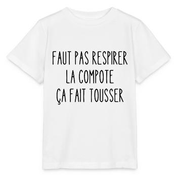 faut pas respirer la compote - T-shirt bio MINI CREATOR Stanley/Stella Enfant - blanc - Devant - Maike (125cm)