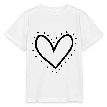 Herz Emoji Skizze - Stanley/Stella Kinder T-Shirt MINI CREATOR  - Weiß - Vorne - Maike (125cm)