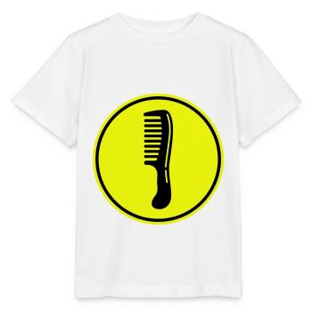 Comb hairdresser icon - Stanley/Stella MINI CREATOR Kids’ T-Shirt - white - Front - Maike (125cm)