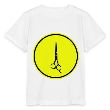 Scissors Barber icon - Stanley/Stella MINI CREATOR Kids’ T-Shirt - white - Front - Maike (125cm)