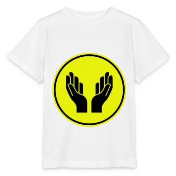 Icône de prière des mains - T-shirt bio MINI CREATOR Stanley/Stella Enfant - blanc - Devant - Maike (125cm)