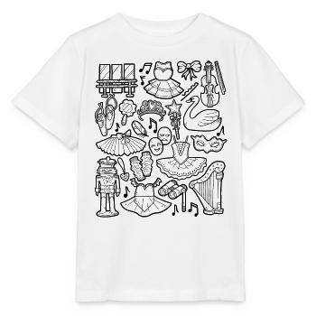 Ballett Doodle - Stanley/Stella Kinder T-Shirt MINI CREATOR  - Weiß - Vorne - Maike (125cm)