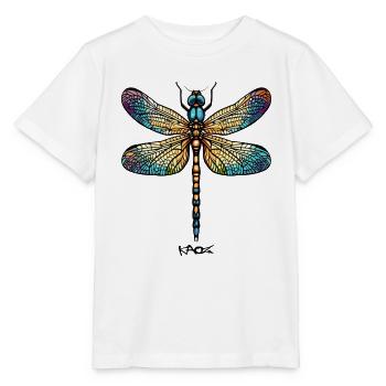 Eine farbenfrohe Libelle - Stanley/Stella Kinder T-Shirt MINI CREATOR  - Weiß - Vorne - Maike (125cm)