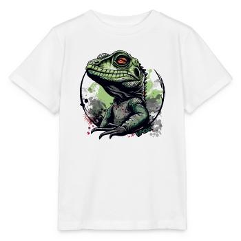 Lézard dragon d’eau, un dragon d’eau - T-shirt bio MINI CREATOR Stanley/Stella Enfant - blanc - Devant - Maike (125cm)