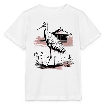 Crane Bird in Japan - Stanley/Stella MINI CREATOR Kids’ T-Shirt - white - Front - Maike (125cm)