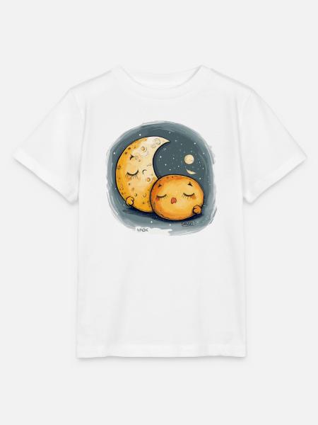Schläfriger Keks und Mond - Stanley/Stella Kinder T-Shirt MINI CREATOR  - Weiß