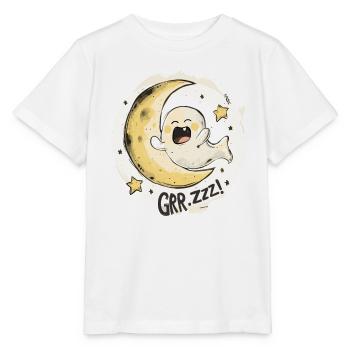Niedlicher verschlafener Geist: Mond und Sterne - Stanley/Stella Kinder T-Shirt MINI CREATOR  - Weiß - Vorne - Maike (125cm)