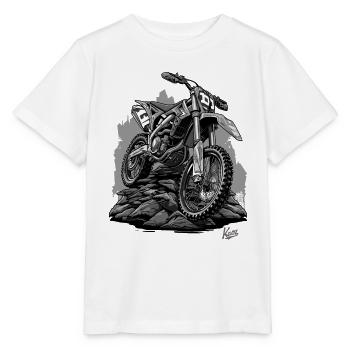 Dirt Bike Motocross: Staub, Schweiß und Kettenöl - Stanley/Stella Kinder T-Shirt MINI CREATOR  - Weiß - Vorne - Maike (125cm)