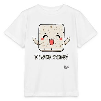 J’aime le tofu - Un must pour les fans de tofu - T-shirt bio MINI CREATOR Stanley/Stella Enfant - blanc - Devant - Maike (125cm)