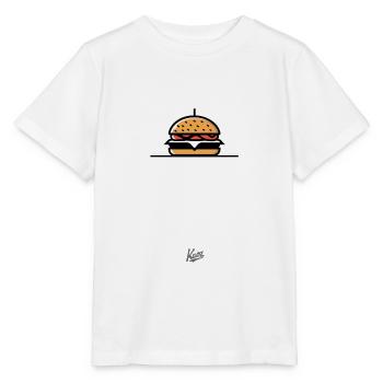 Burger Sandwich Cheeseburger - T-shirt bio MINI CREATOR Stanley/Stella Enfant - blanc - Devant - Maike (125cm)